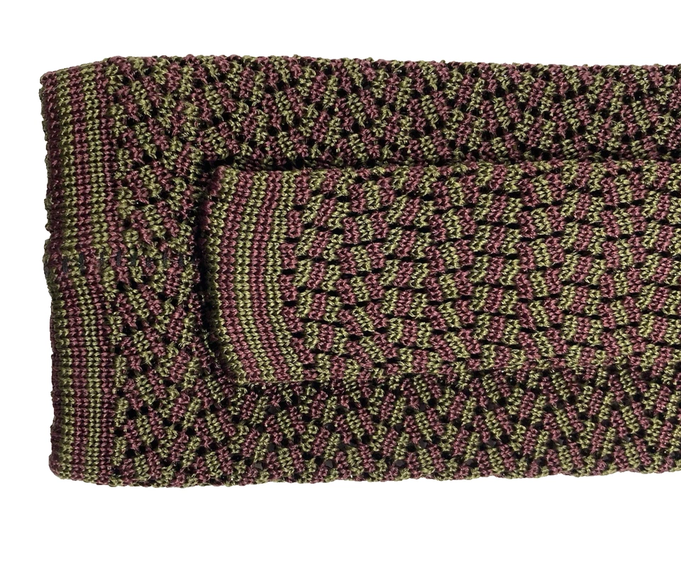 "Corbata de punta cuadrada para hombre PAUL SGUARD marrón/borgoña tejido crujiente 100 % seda/Italia 59""" Foto 4 de 4