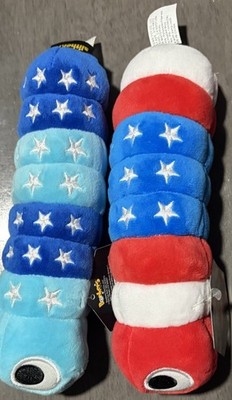 Slither.io 8'' Plush Worm Stuffed Animal Lot Of 2 Multi Colors NWT