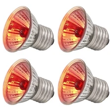 4 Pack 25W Red UVA Infrared Reptile Heat Bulbs Night Heat Lamp for Coop
