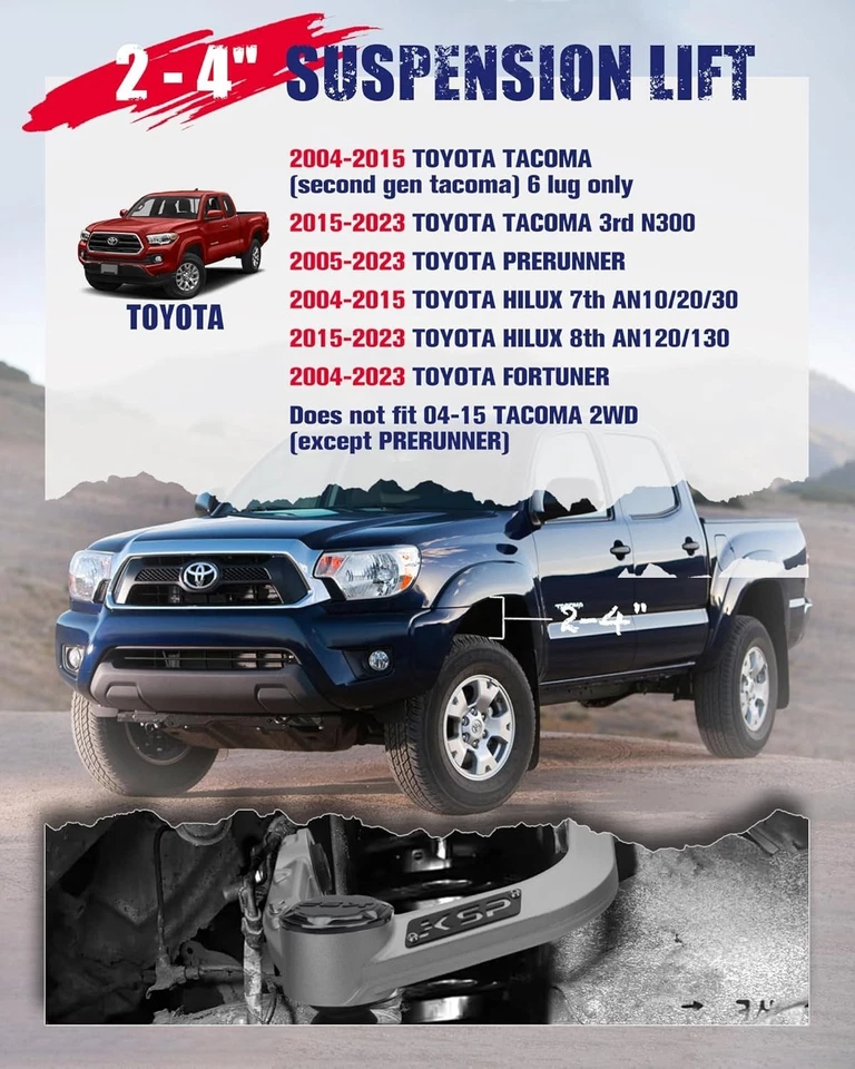 KSP 2-4" Upper Control Arm With Rubber Bushing for Toyota Tacoma 2004-2023 Hilux - Image 2 of 4