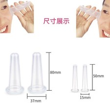 aoukoslt 4Pcs Pink Massage Cupping Set Silicone Mini Facial Cups Mini,
