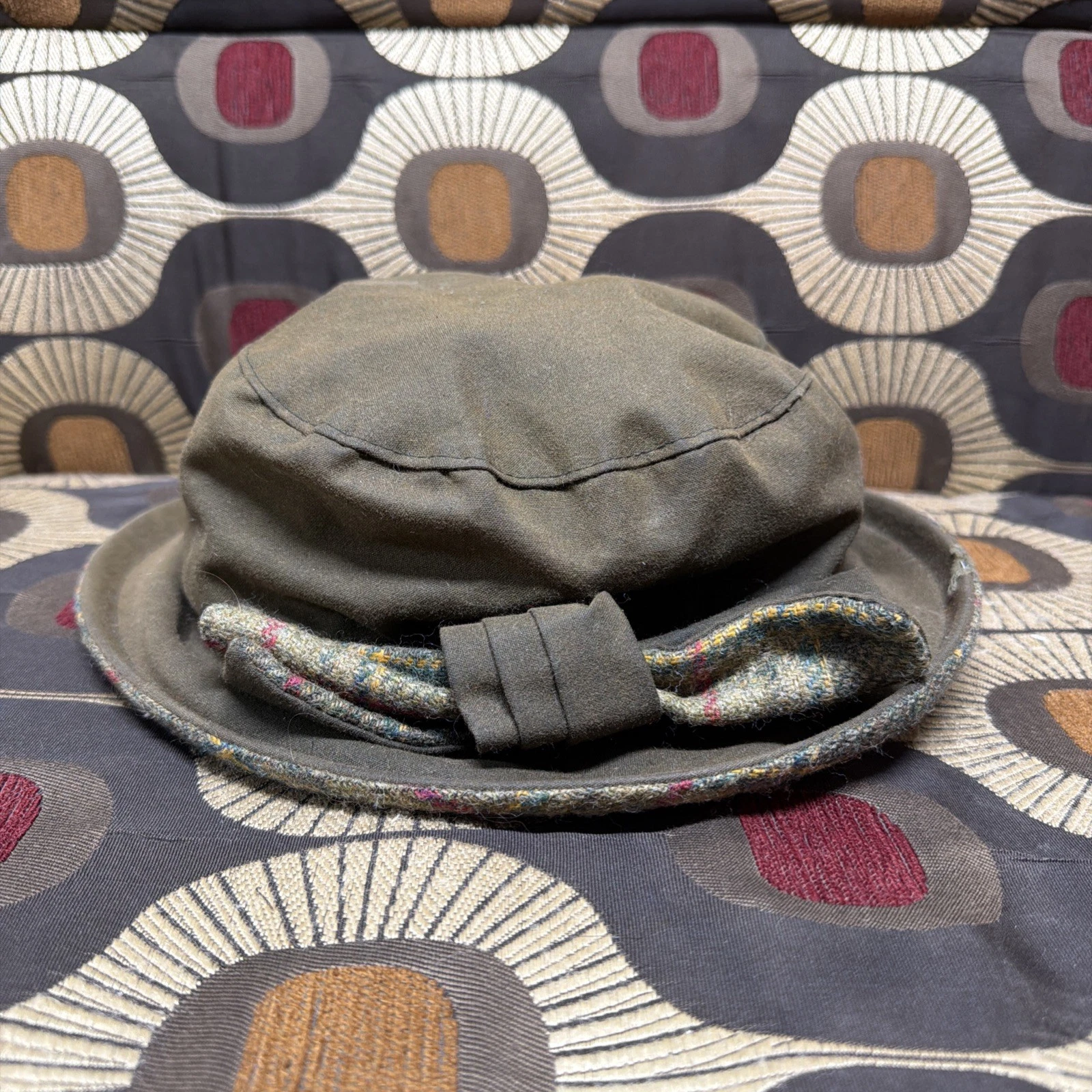Lock & Co London Cotton Fleece Lined Rain Bucket Tweed Twist Band Wax Womens Hat
