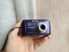   RARE Blue Olympus Stylus 500 5.0MP digital camera xd card  WORKing Full set  