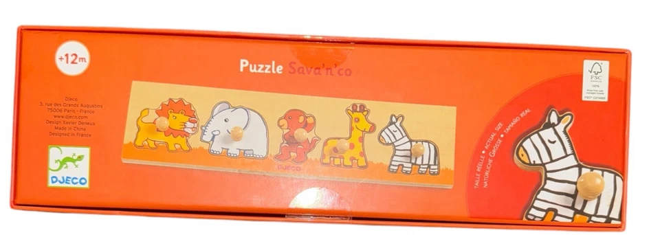 Djeco головоломка джунгли животных 12 месяцев Sava'n'co 5 шт. Weeden головоломка - Изображение 4 из 4