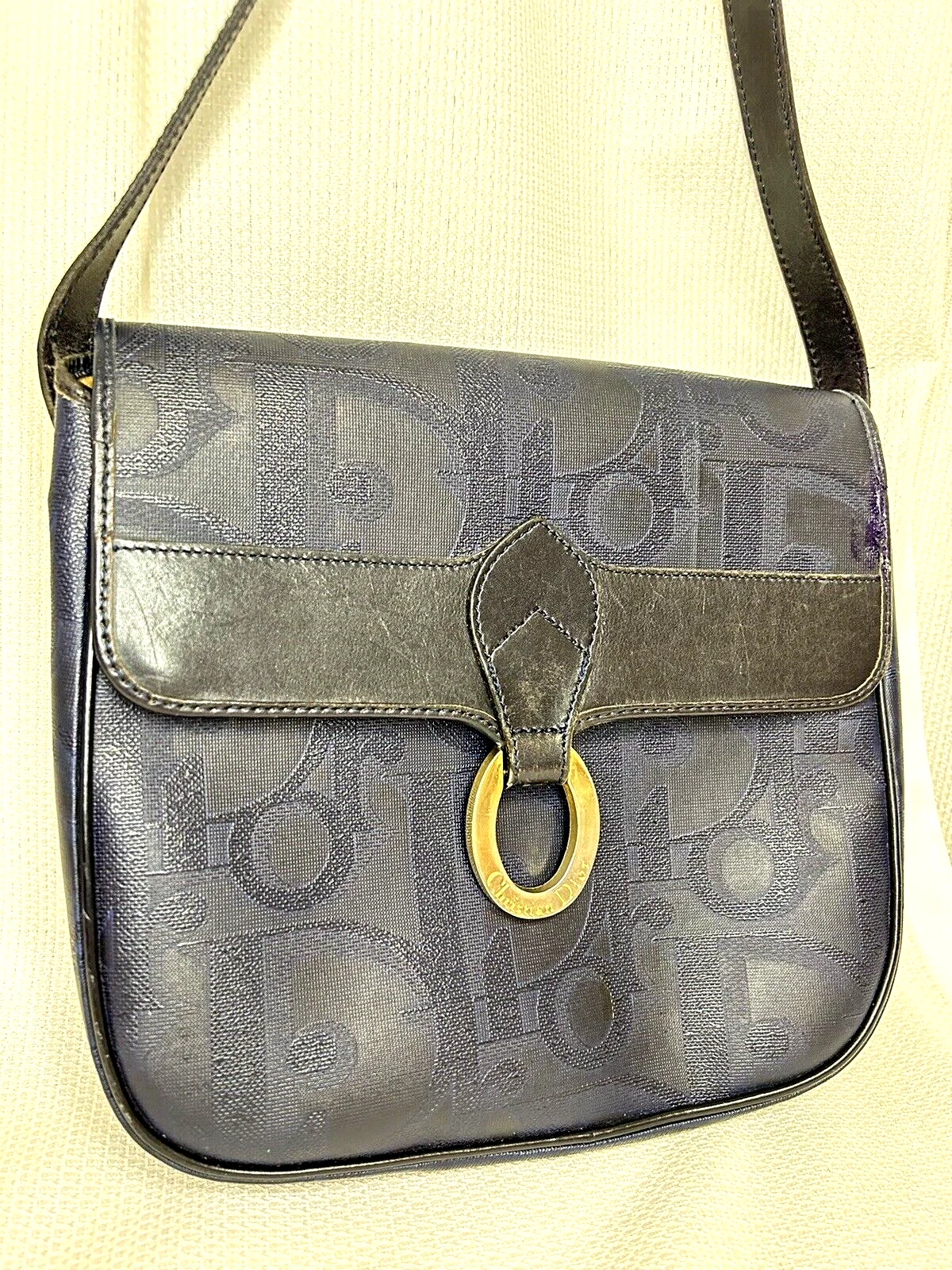 *COULEUR RARE* Sac bandoulière vintage Christian Dior Trotter PVC cuir du Japon