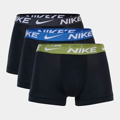 Nike Essential Micro 3er Pack Dri-FIT Boxershorts Schwarz Trunks Medium
