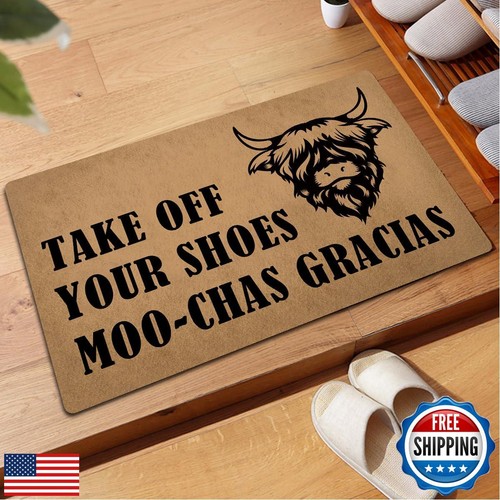 Funny Welcome Doormat for Front Door Indoor Decor Area Rug Take off Your Shoe - Picture 4 of 5