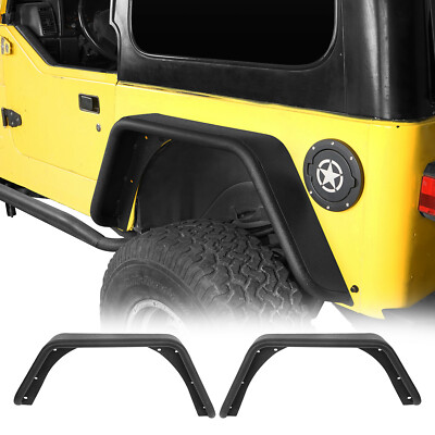 Steel Rear Tube Flat Fender Flares Wheel Guards for Jeep Wrangler 1997-2006 TJ 