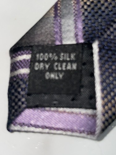 Campia Moda Men's Plaid Handmade 100% Silk Necktie Purple/Navy/Brown/Gold - Picture 4 of 4