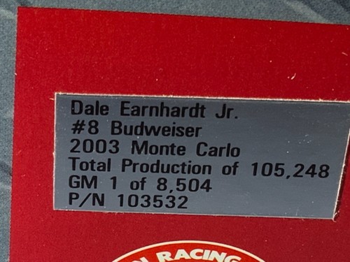 T5-55 DALE EARNHARDT JR #8 BUDWEISER - 2003 CHEVY MONTE CARLO - Picture 5 of 6