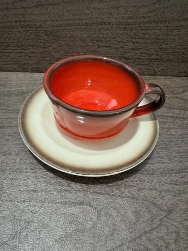 Vintage Metlox Poppytrail Red Rooster Cup and Saucers- 2 available