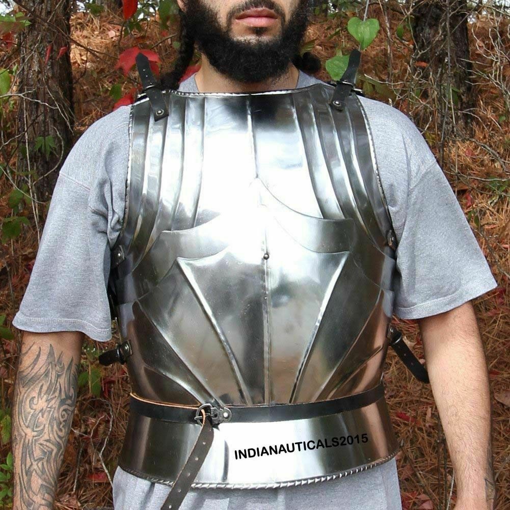 Traje De Guerrero Medieval Alemán Gótico Chaqueta Con Pechera De Metal Réplica