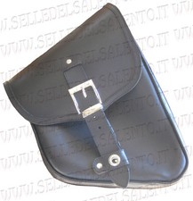 BORSA MOTO Monoborsa IN CUOIO TRIANGOLARE CUSTOM CON OCCHIELLO bobber chopper