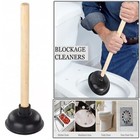 Elliott Wooden Plunger - Small Drain Unblocker & Toilet Cleaner