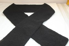 Scarf men's or women hand knitted black.