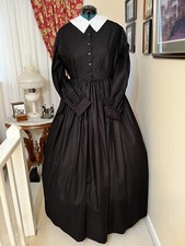 Civil War Reenactment Ladies Work Mourning Dress Size 12