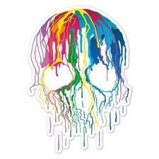 Paint Drip Skull Sticker Decal