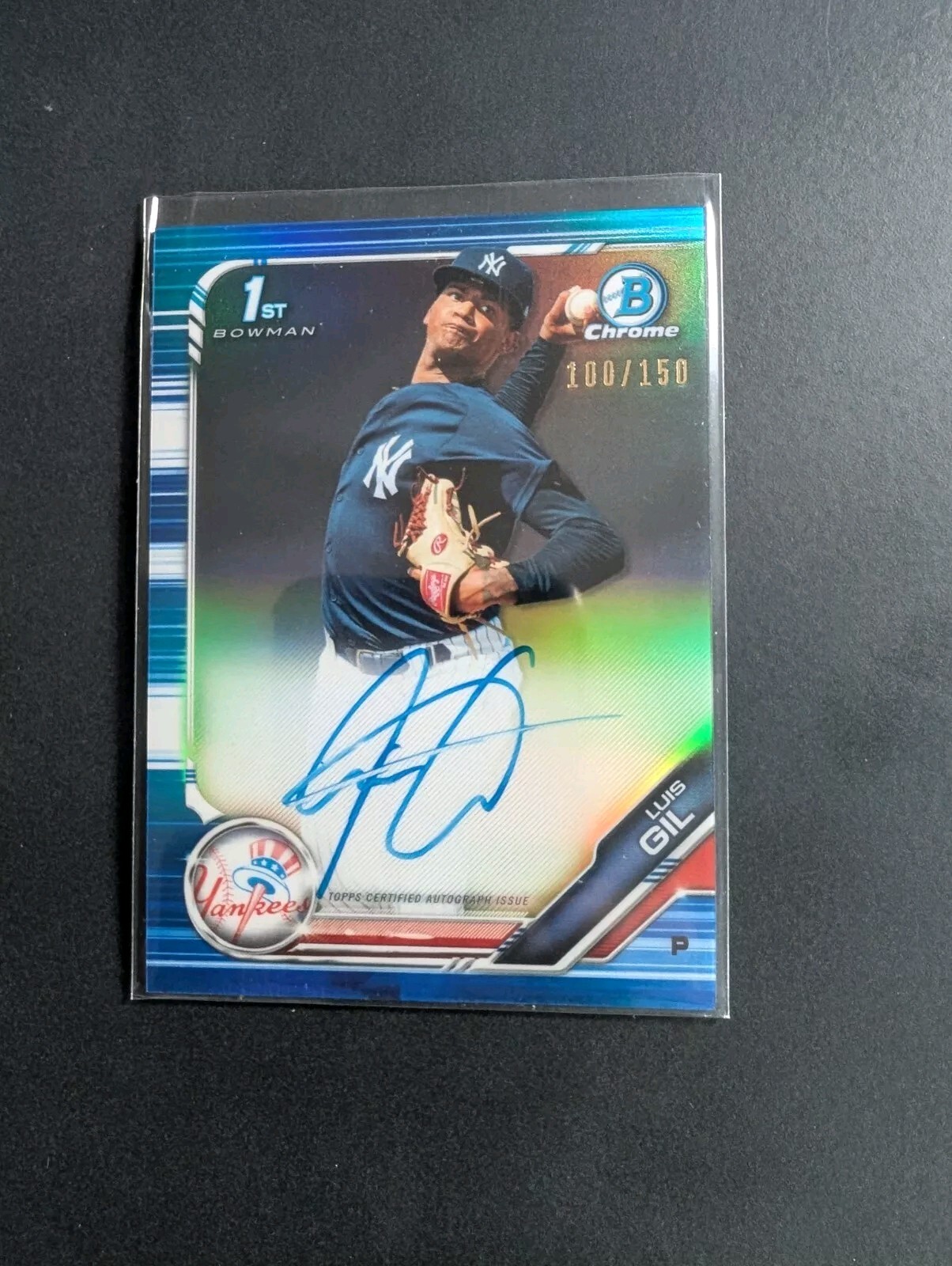 2019 Bowman Chrome Auto Blue Refractor 100/150	Luis Gil