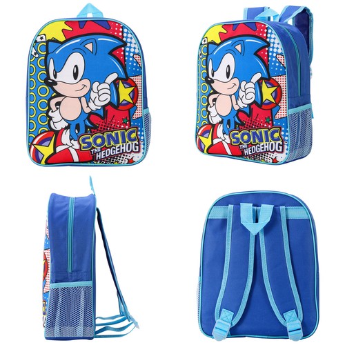 Sonic the Hedgehog zaino premium per bambini zaino scuola borsa da viaggio - Foto 3 di 8