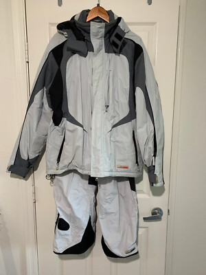 Ziener Ski Suit Gray,Jacket,Pants,Hooded Waterproof,Men's Size XL(EU52), Germany