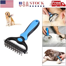 Pet Grooming Tool - 2 Sided Shedding Comb Brush Undercoat Rake for Cats & Dogs