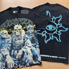 25/SS Godspeed Hip Hop Esqueleto Soldado Estampado Patrón Camiseta Lavada Para Hombres Camiseta