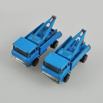 2 x Yatming Tow Truck - Vintage - Abschlepper - Abschleppwagen - blau - blue