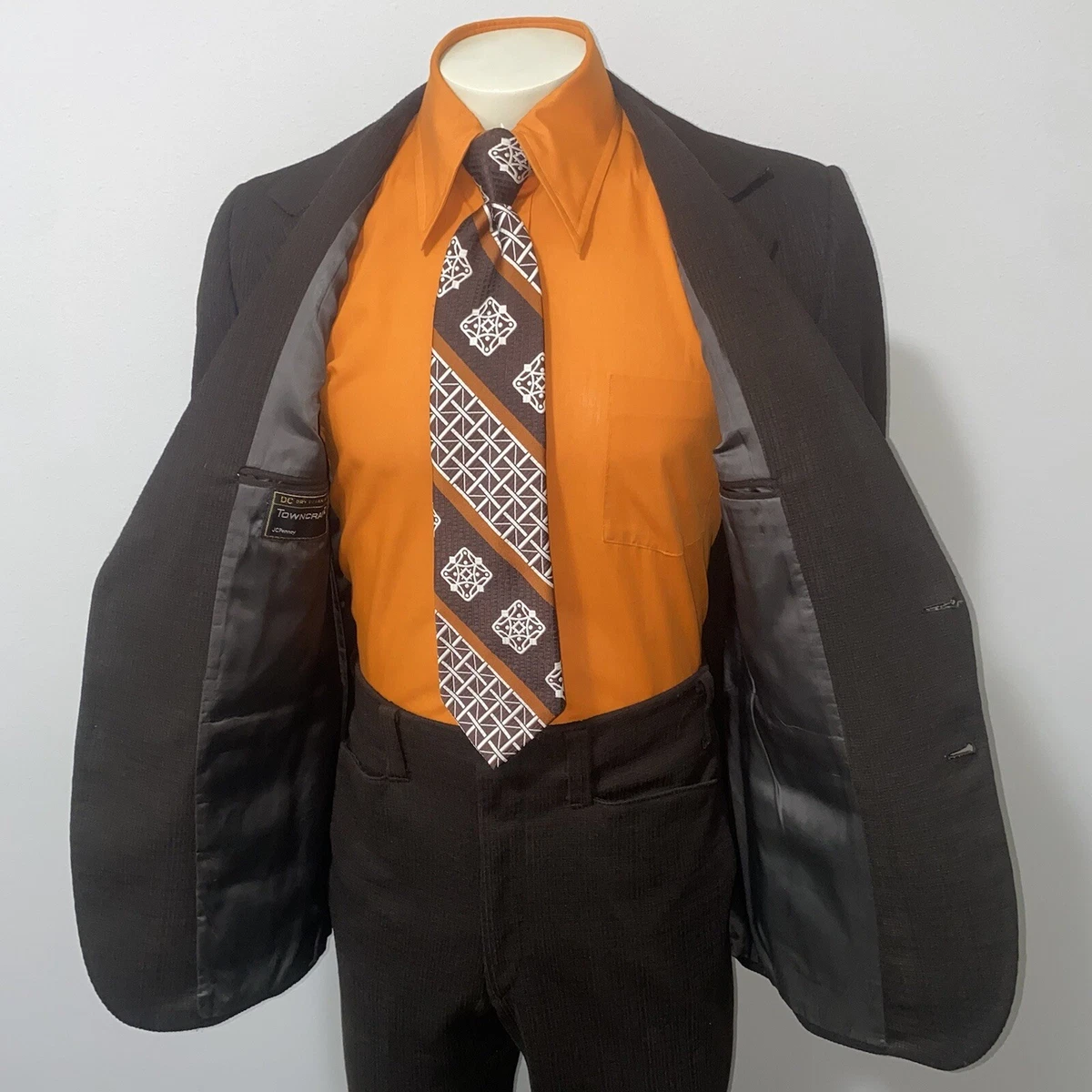 Mens Towncraft Leisure Suit 40 S Jacket 34 27 Pants Disco 