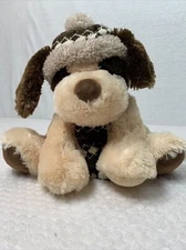 Aiden Puppy Dog Brown HugFun International Plush Hat Scarf Stuffed Animal