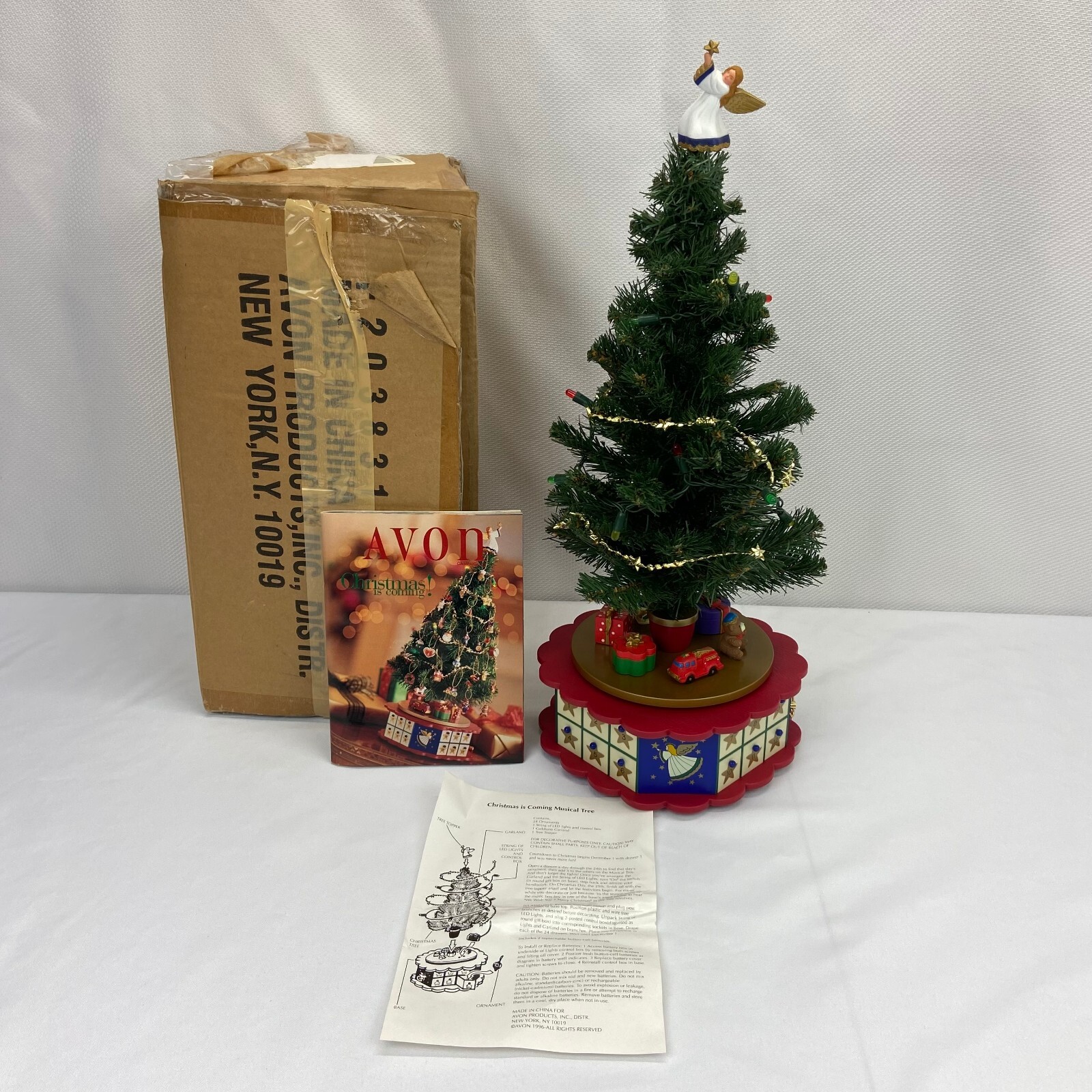 Vintage 1996 Avon Christmas is Coming Musical Advent Christmas Tree  Complete | eBay