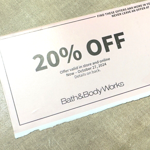 BATH & BODY WORKS COUPON 20% OFF PURCHASE UP TO $250 - EXP 10/27/2024 | eBay