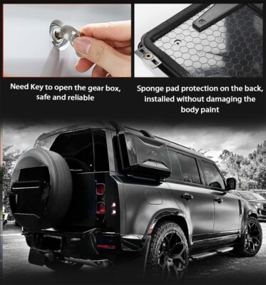 Glossy Black Side Storage Box Fits for Land Rover Defender 110 90 