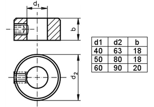 Stellringe 40, 50, 60 mm Durchmesser mit Madenschraube NEUWARE!!! - Bild 5 von 5