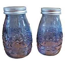 Old East Main Company Blue Clear Glass Modern Cottage Style Hobnail Shaker Set 