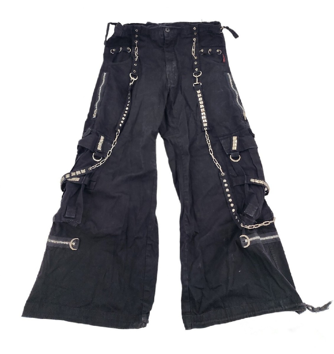 Vintage Tripp NYC Wide Leg Black Bondage Pants Sz M Goth Vintage Tripp NYC Wide Leg Black Bondage Pants Sz M Goth