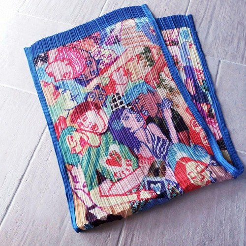 ISSEY MIYAKE PLEATS PLEASE Lamia Ziade 2001 Art Print Multicolor Blue Stole - Picture 3 of 13