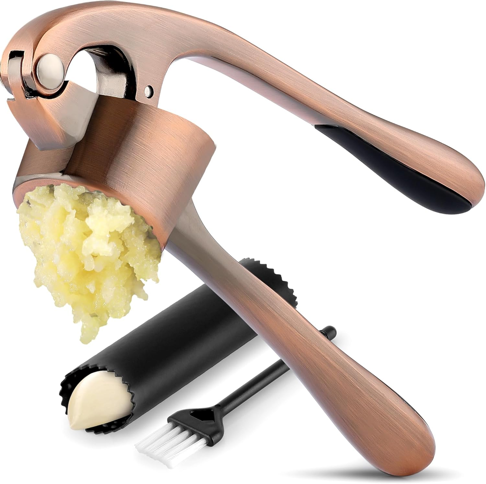 Zulay Kitchen Large Premium Garlic Press Set with Bigger Bowl for Easy Use Zulay Kitchen Large Premium Garlic Press Set with Bigger Bowl for Easy Use
