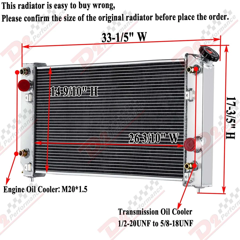 CC1533 4 Row Radiator For 1994-1995 Chevrolet S10 Blazer GMC Jimmy Sonoma 4.3L - Изображение 2 из 4