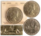Canada 1955 Fu Manchu Silver Dollar ICCS MS-64.