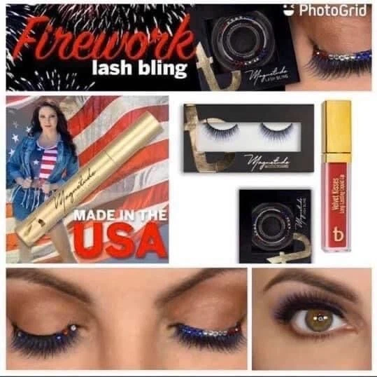 Bling de pestañas de cristal de fuegos artificiales Tori Belle “rojo, blanco (claro) y azul” Foto 2 de 4