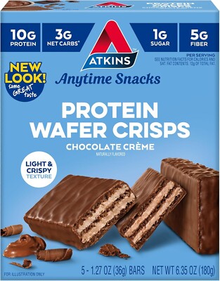 Atkins Chocolate Crème Protein  4g Net Carb, 1g Sugar, High inKeto Friendly, 5 C
