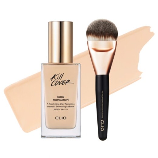 CLIO Kill Cover Glow Foundation SPF50+ PA++++ 38g + Brush GIFT