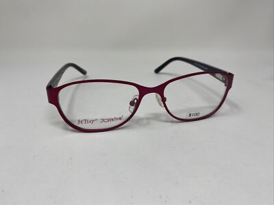 BETSEY JOHNSON EYEGLASS FRAME DIVA 53/17/138 BURGUNDY &G74