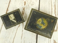 Set of 2 Vintage Metal Cutex Marquise Set Advertising Tins Litho Box Made In USA