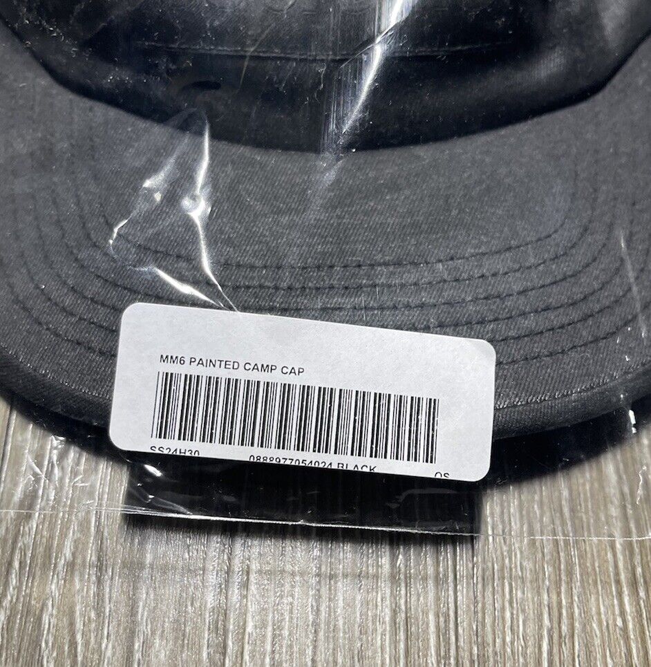 Supreme MM6 Maison Margiela Painted Camp Cap Black SS24 NWT Supreme MM6 Maison Margiela Painted Camp Cap Black SS24 NWT