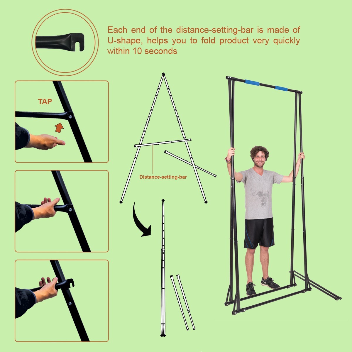 KHANH TRINH High Sturdy and Foldable Standing Pull Up Bar