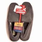 Men's dluxe by dearfoams Genuine Shearling Moccasins Slippers Size 12 Gray shoes