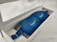 Women's Denim Travel Eye Mask by Twelve NYC Sleep Beauty Blindfold Plane Home