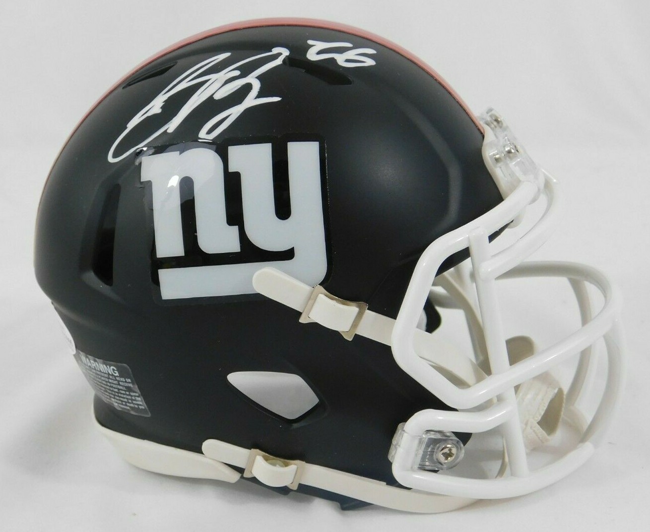 Saquon Barkley Autographed Signed New York Giants Flat Black Mini Helmet Beckett COA Penn St 