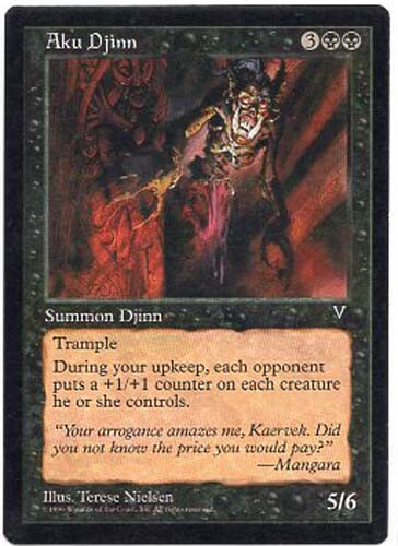 AKU DJINN X1 MAGIC MTG VISIONS MODERATE PLAY (MP) MAGIC THE GATHERING 1997